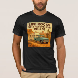 Vintage Leven Rocks Deset RV Avontuur T-shirt