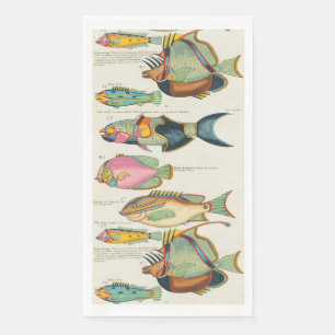 Vintage levendig Oost-Indisch zeeleven wandkunst Servet