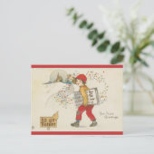 Vintage levert kranten Nieuwjaarsdag Briefkaart (Staand voorkant)