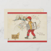 Vintage levert kranten Nieuwjaarsdag Briefkaart (Voorkant / Achterkant)