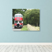 Vintage Leyland Bus Canvas Afdruk (Insitu (Houten vloer))