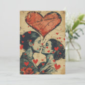 Vintage LGBTQ Valentijnsdag Feestdagenkaart (Staand voorkant)