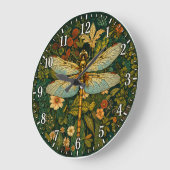 Vintage Libelle Botanisch Grote Klok (Hoek)