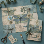 Vintage Libelle Collage Botanische Decoupage Tissuepapier