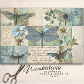 Vintage Libelle Collage Botanische Decoupage Tissuepapier