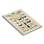 Vintage Libelle Kever Taxonomie Exemplaar Grafiek Notitieboek (Rechterzijde)