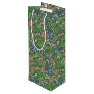 Vintage Libelle Vliegt in een Engelse Tuin Wijn Cadeautas