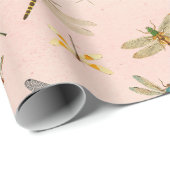 Vintage Libellen Serie Design 3 Cadeaupapier (Rol Hoek)