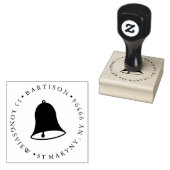 Vintage Liberty Bell RONDE RETOURADRES Rubberstempel (Gestempeld)