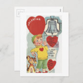 Vintage Liberty Bell Valentijn Feestdagenkaart (Voorkant / Achterkant)