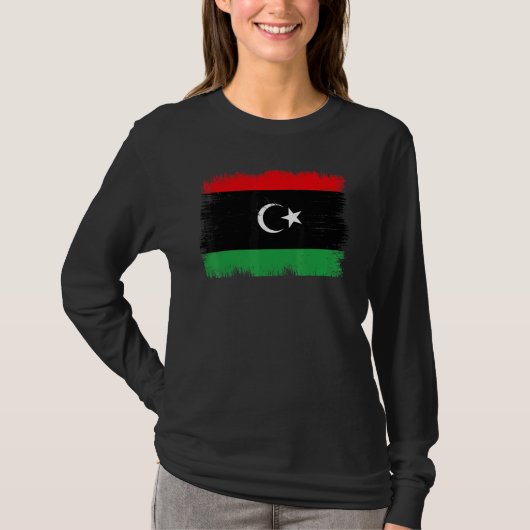 Vintage Libische vlag Libische Onafhankelijkheidsd T-shirt (Voorkant)