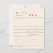 Vintage Library Book Neutral Wedding Reply RSVP Kaartje (Voorkant)