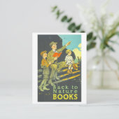 Vintage Library Reading "Back to Nature" Poster Briefkaart (Staand voorkant)