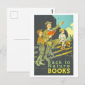 Vintage Library Reading "Back to Nature" Poster Briefkaart (Voorkant / Achterkant)