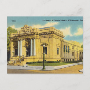 Vintage, Library, Williamsport, Pennsylvania Briefkaart