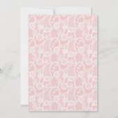 Vintage Licht Roze Witte Kant Bruidsdouche Kaart (Achterkant)