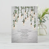 Vintage Lichten Witte Bakstenen Botanische Feest Kaart (Staand voorkant)