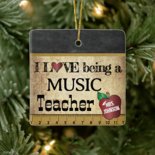 Vintage - Liefde als muziekleraar Keramisch Ornament