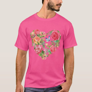vintage liefde bloemig vintage t-shirt