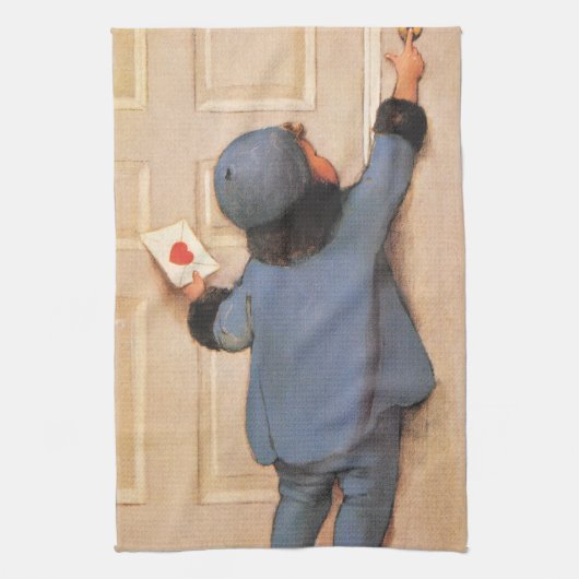 Vintage liefdesbrief van Jessie Willcox Smith Theedoek (Verticaal)