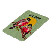 Vintage Liefdesvogels Zon Magneet (Linkerzijde)