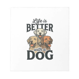 Vintage Life Is Better Met Een Hond Vector Design_ Notitieblok