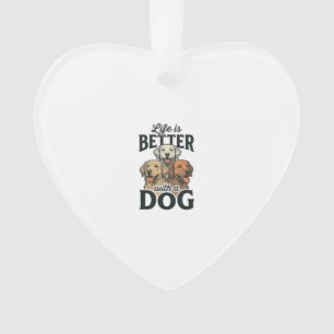 Vintage Life Is Better Met Een Hond Vector Design_ Ornament