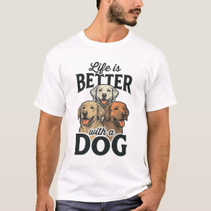 Vintage Life Is Better Met Een Hond Vector Design_ T-shirt