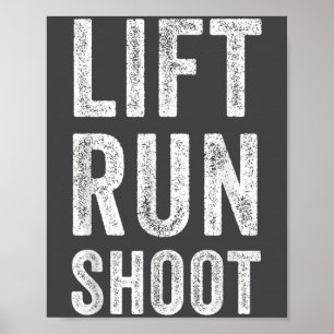 Vintage Lift Run Shoot - Motiverend Fitness Cadeau Poster