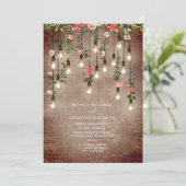 Vintage Lightbulb Brick Floral Weddenschap Kaart (Staand voorkant)