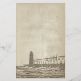 Vintage Lighthouse Paper Stationery Briefpapier