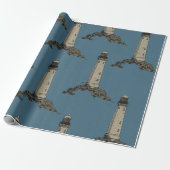Vintage lighthouse pattern cadeaupapier (Uitgerold)