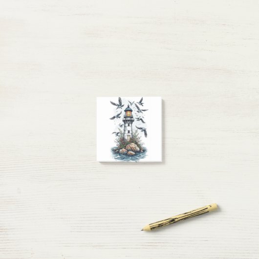 Vintage Lighthouse Post-it® Notes (Op bureau)