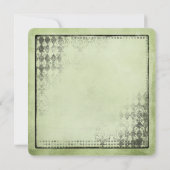 vintage lijst groene en zwarte florale kaart (Achterkant)