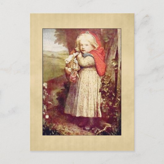 Vintage Lil Red Riding Hood Briefkaart (Voorkant)