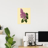 Vintage Lila Bloemen Poster (Thuiskantoor)