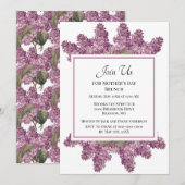 Vintage Lila Botanische Moederdag Brunch Kaart (Voorkant / Achterkant)