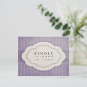 Vintage Lila respons Kaarten RSVP Kaartje (Staand voorkant)
