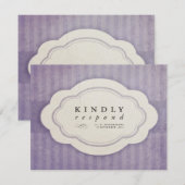 Vintage Lila respons Kaarten RSVP Kaartje (Voorkant / Achterkant)