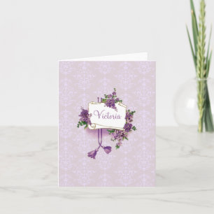 Vintage Lilacs Personalized Note Card Notitiekaartje
