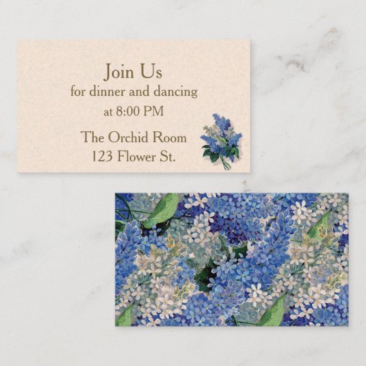Vintage Lilacs Receptie Kaarten (Voorkant / Achterkant)