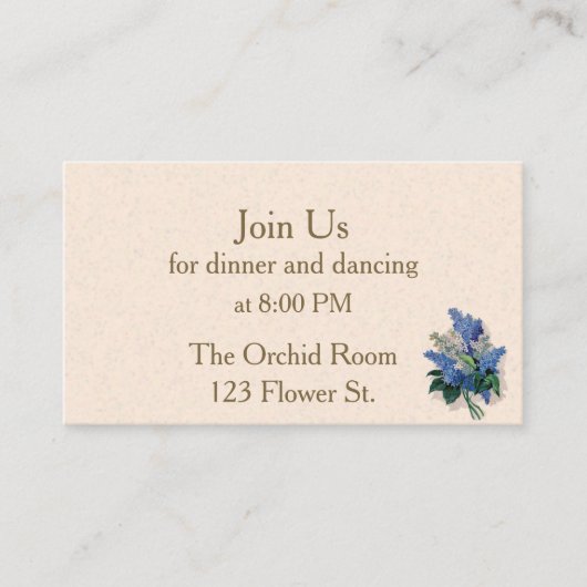 Vintage Lilacs Receptie Kaarten (Voorkant)