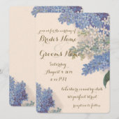 Vintage Lilacs Wedding Invitation Kaart (Voorkant / Achterkant)