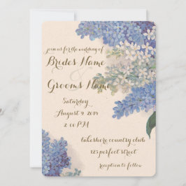 Vintage Lilacs Wedding Invitation Kaart