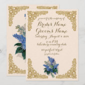 Vintage Lilacs Wedding Invitation Kaart (Voorkant / Achterkant)