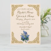 Vintage Lilacs Wedding Invitation Kaart (Staand voorkant)