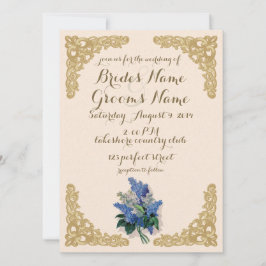 Vintage Lilacs Wedding Invitation Kaart