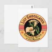 Vintage Lily Chocolates Ganong Bros. Briefkaart (Voorkant / Achterkant)