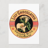 Vintage Lily Chocolates Ganong Bros. Briefkaart (Voorkant)