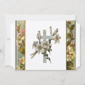 Vintage Lily Cross Christelijke huwelijksuitnodigi Kaart (Voorkant)